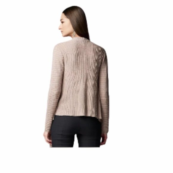 Simply Vera Wang Womens Gray Textured Flyaway Open Cardigan Sweater Sz S New - Picture 2 of 9
